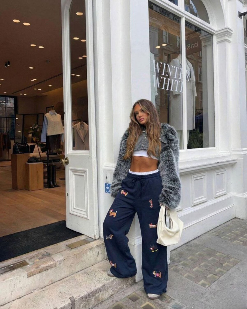 Hayvan Desenli Oversize Eşofman Altı — Lacivert